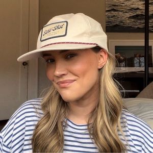 Tan Snapback Hat with Braided Rope Cord, Unisex, Sure Shot